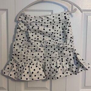 Polka dot shirred skirt